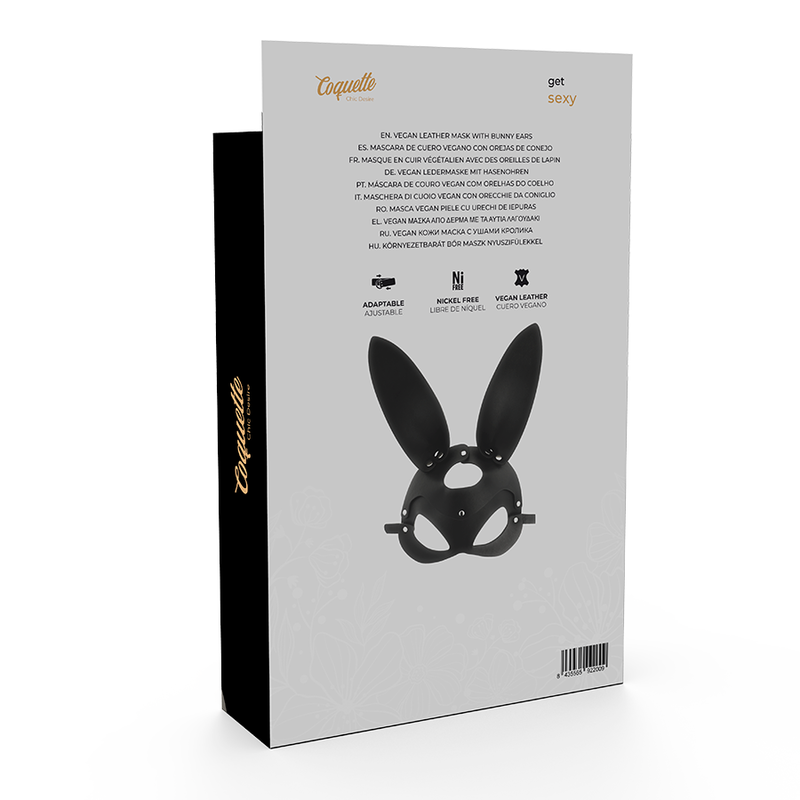 COQUETTE CHIC DESIRE - MASQUE VÉGÉTALIEN EN CUIR AVEC OREILLES DE LAPIN