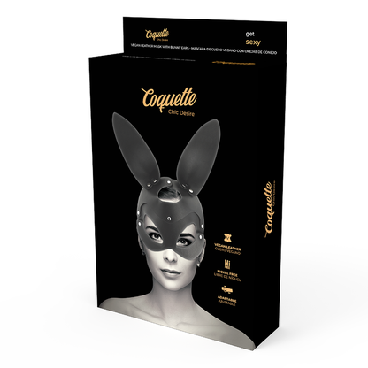 COQUETTE CHIC DESIRE - MASQUE VÉGÉTALIEN EN CUIR AVEC OREILLES DE LAPIN