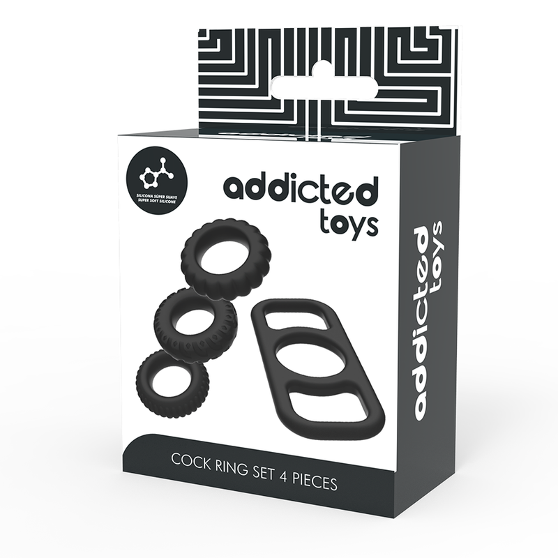 Addicted toys set 4 anillos silicona para el pene
