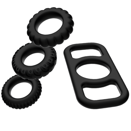 Addicted toys set 4 anillos silicona para el pene