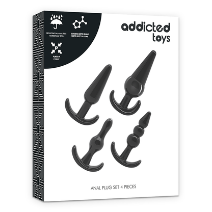 Anal Toys Addicted Toys Set 4 Pieces Nero