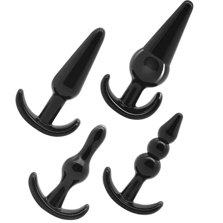 Anal Toys Addicted Toys Set 4 Pieces Nero