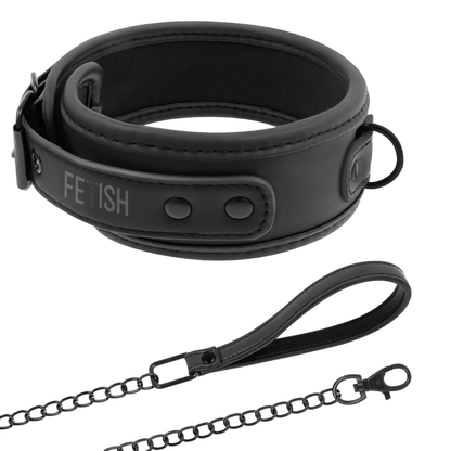 Collare Fetish submissive con catena nero