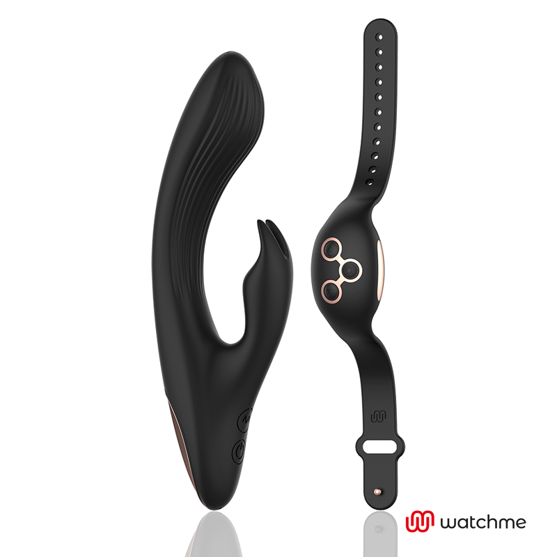 Vibratore telecomandato Anne's desire rabbit con orologio negro / oro