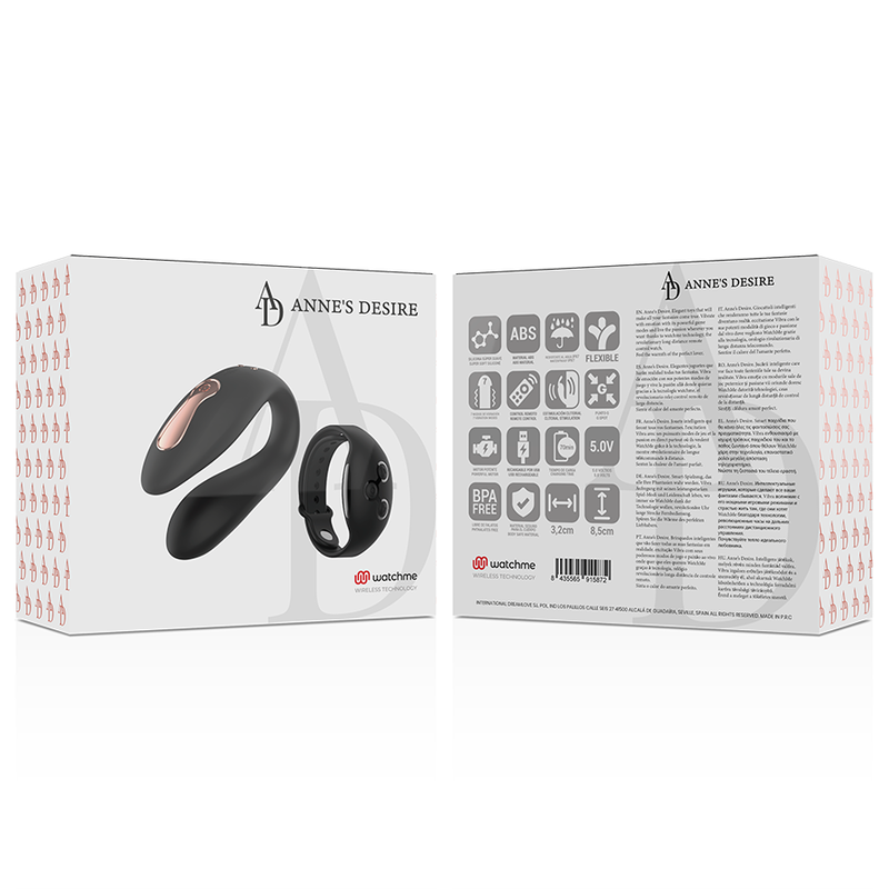 Vibratore telecomandato Anne s desire dual pleasure con oroologio nero