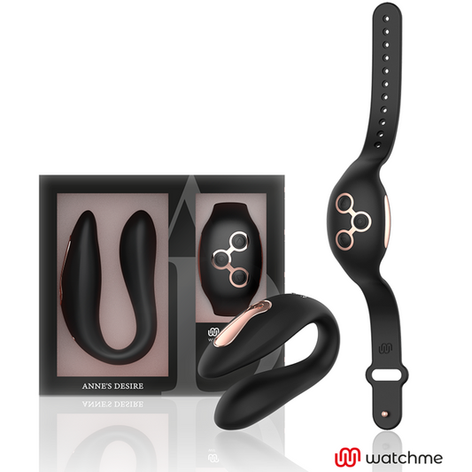 Vibratore telecomandato Anne s desire dual con orologio nero / oro
