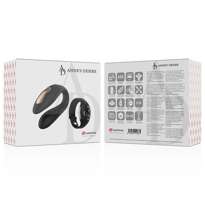 Vibratore telecomandato Anne s desire dual con orologio nero / oro