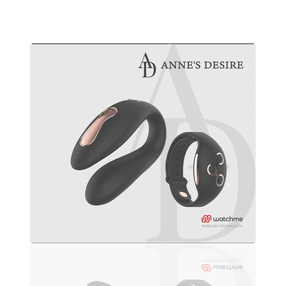 Vibratore telecomandato Anne s desire dual con orologio nero / oro