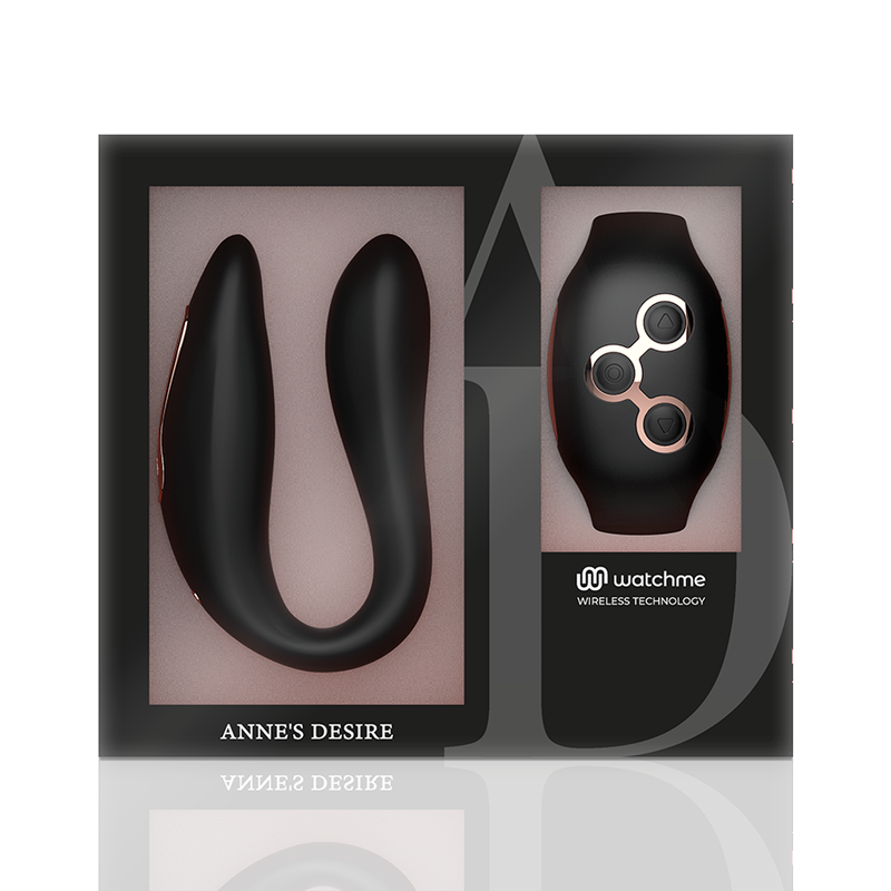 Vibratore telecomandato Anne s desire dual con orologio nero / oro