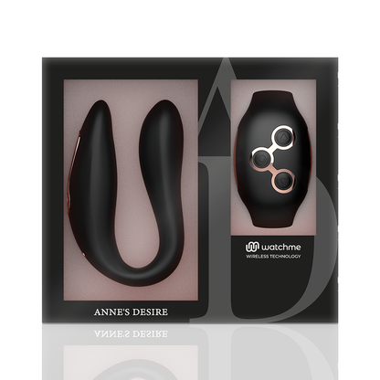 Vibratore telecomandato Anne s desire dual con orologio nero / oro