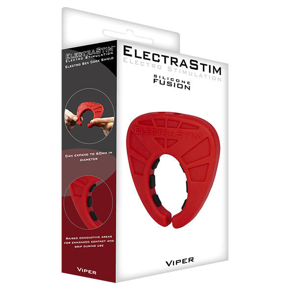 Anneau vibrant Electrastim Viper avec électrostimulateur Rouge