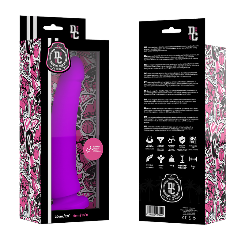 Delta club jouets gode silicone médical violet 20 x 4cm
