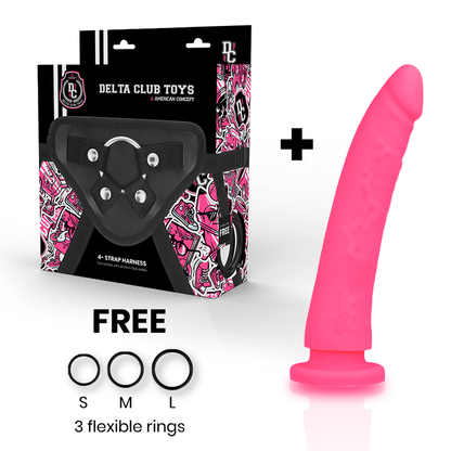Gode-ceinture Delta Club rose 17 cm