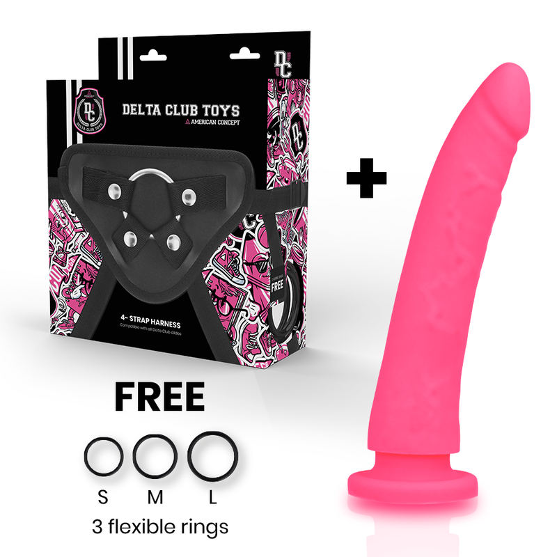 Strap-on dildo Delta club rosa 20cm
