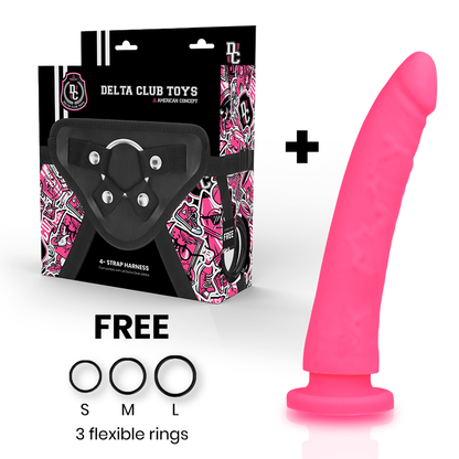 Strap-on dildo Delta club rosa 20cm