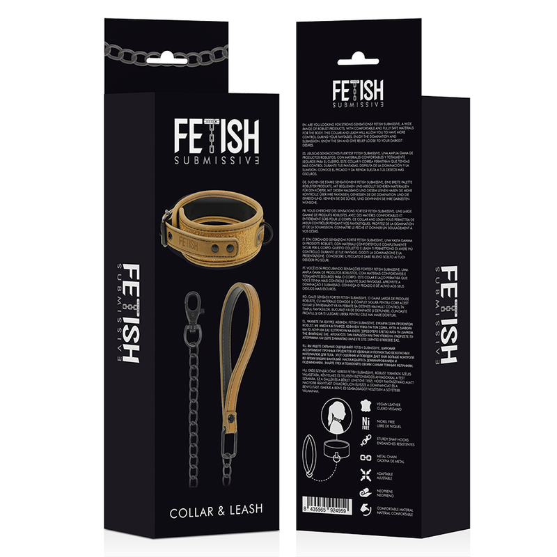 Fetish submissive origen collar con cadena