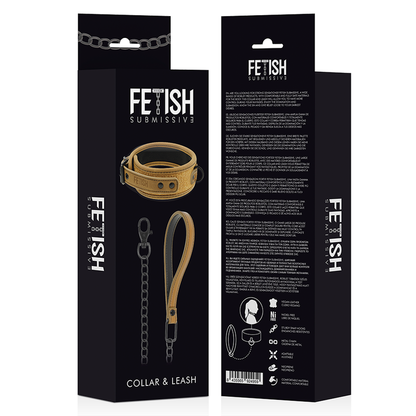 Fetish submissive origen collar con cadena