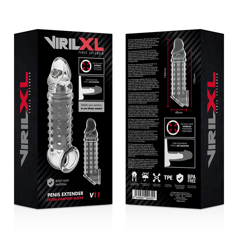 Virilxl extension y funda  de pene  v11 transparente