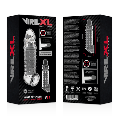 Virilxl extension y funda  de pene  v11 transparente