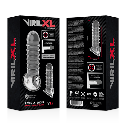 Virilxl extension y funda  de pene  v15 transparente