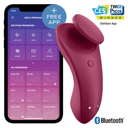 Vibratore clitoride - Satisfyer Secret Sexy panty con app bordeaux