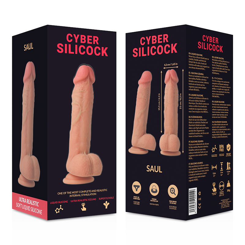 Cyber silicock saul realistico silicona liquida 21 cm