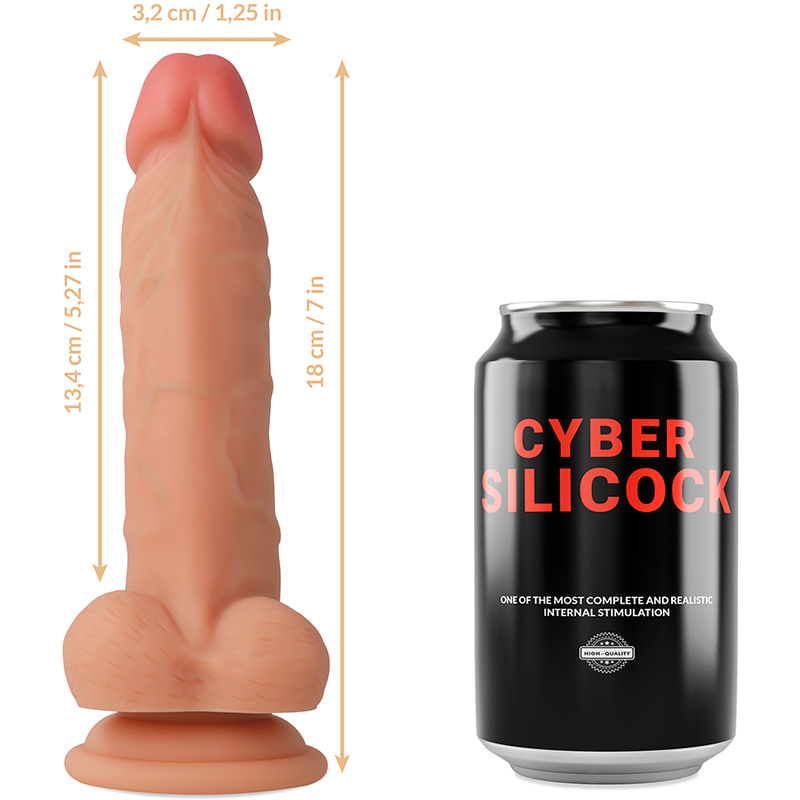 Strap-on dildo Cyber silicock 18 cm colore carne