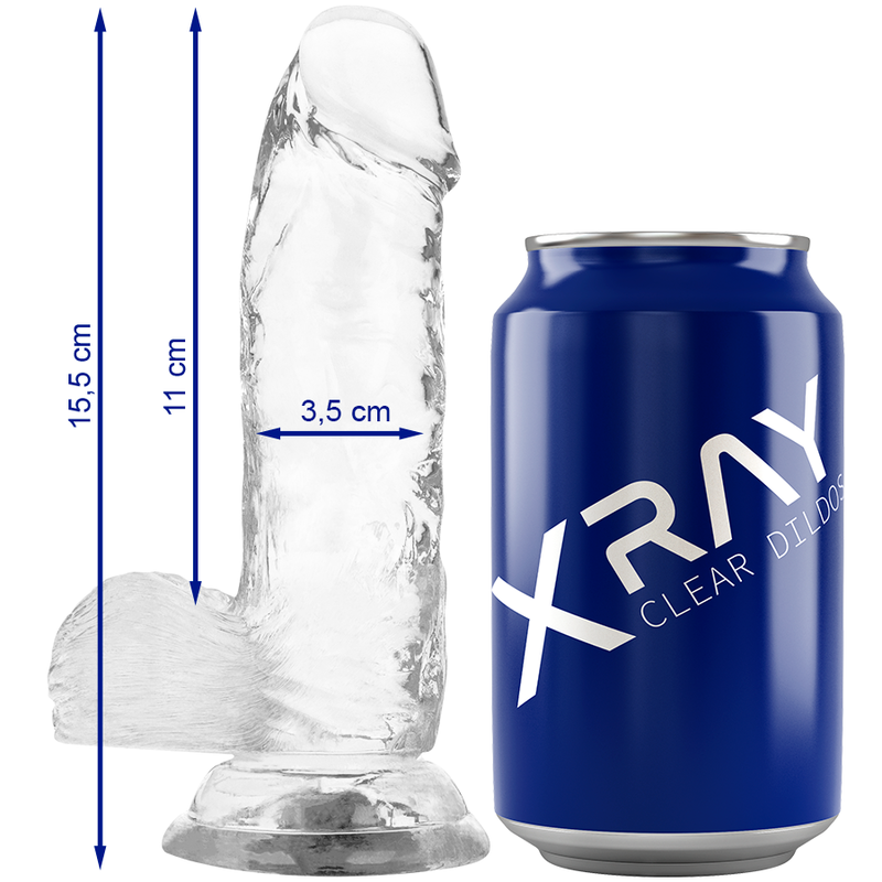 Xray arnÉs + dildo realista transparente 15.5cm x 3.5cm