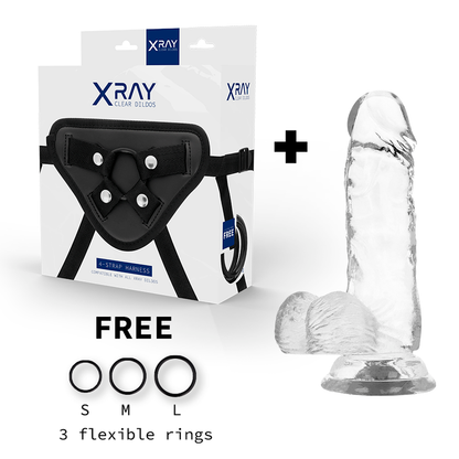 Xray arnÉs + dildo realista transparente 15.5cm x 3.5cm