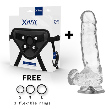 Xray arnÉs + dildo realista transparente 18.5cm x 3.8cm