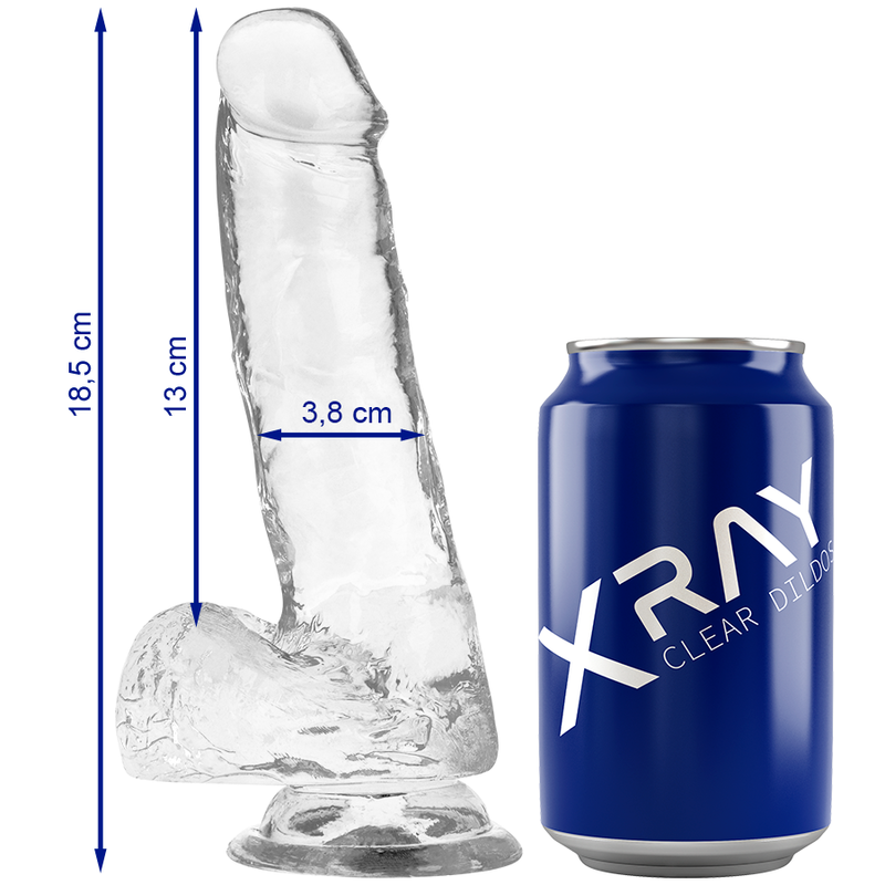 Xray arnÉs + dildo realista transparente 18.5cm x 3.8cm