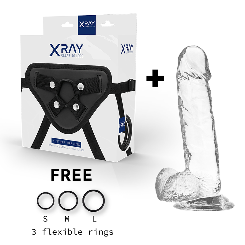 Xray arnÉs + dildo realista transparente 20cm x 4.5cm