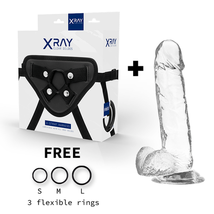 Xray arnÉs + dildo realista transparente 20cm x 4.5cm