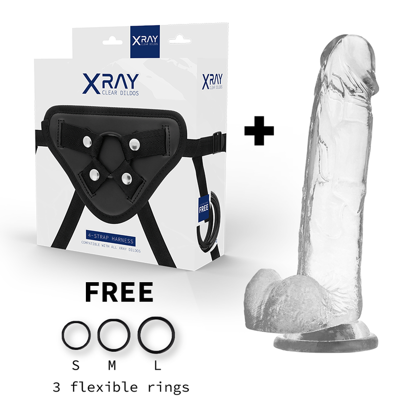 Xray arnÉs + dildo realista transparente 22cm x 4.6cm