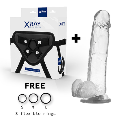 Xray arnÉs + dildo realista transparente 22cm x 4.6cm
