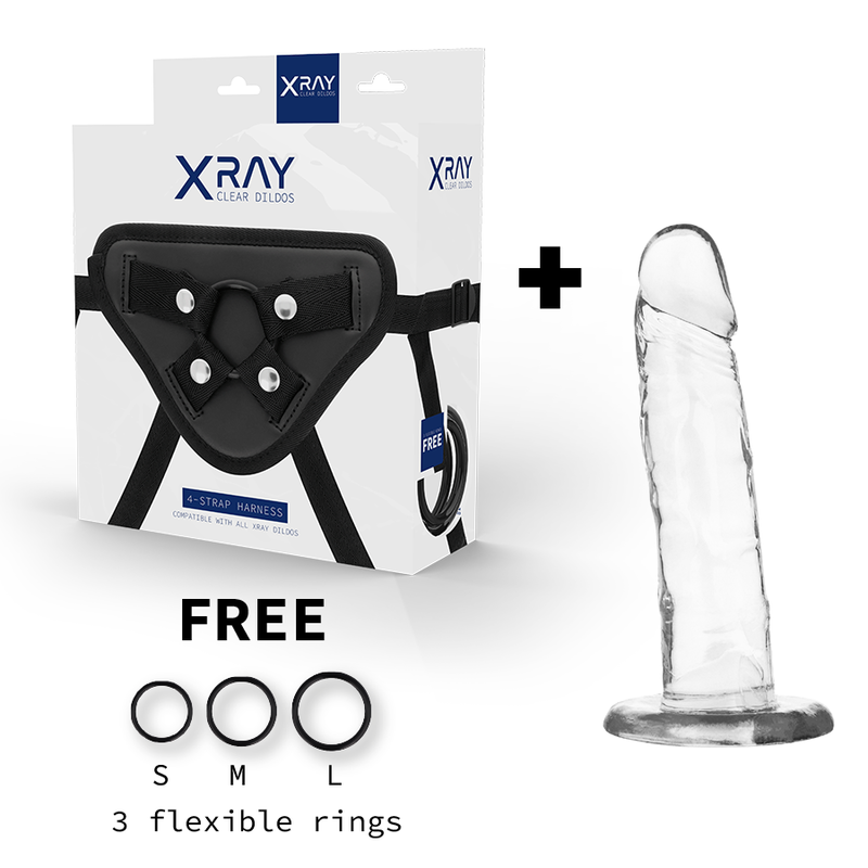 Xray arnÉs + dildo transparente 18cm x 4cm