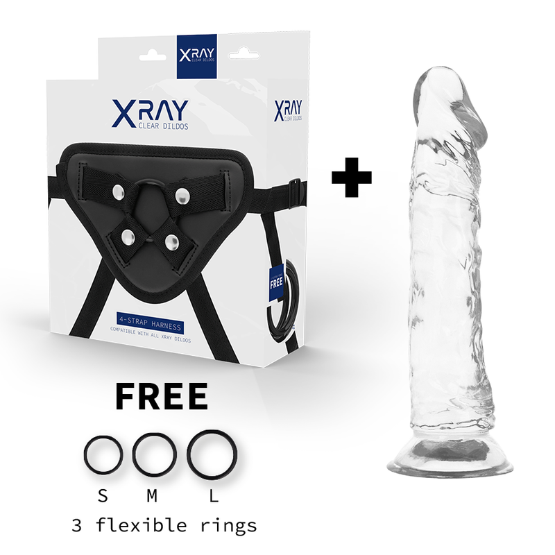 Strap-on Dildo X Ray 4 - Strap Harness Trasparente / Nero