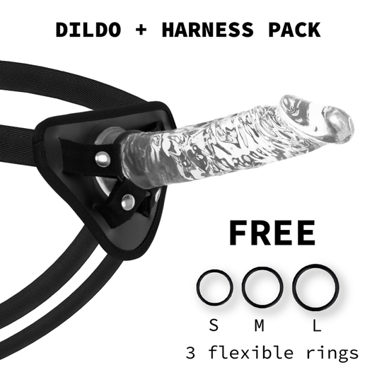 Strap-on Dildo X Ray 4 - Strap Harness Trasparente / Nero