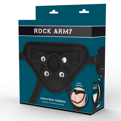 Vibromasseur plug anal RockarmyHarnais et anneaux réglables
