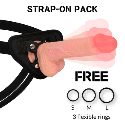 Strap-on dildo Rockarmy 22 cm con vibrazione e rotazione