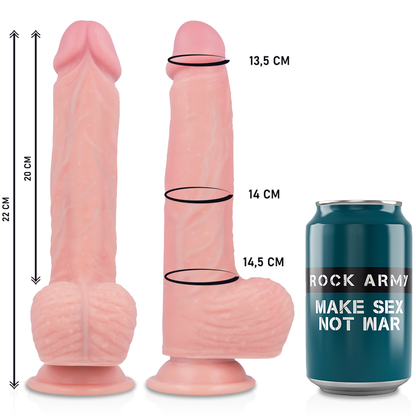 Strap-on dildo Rockarmy 22 cm con vibrazione e rotazione