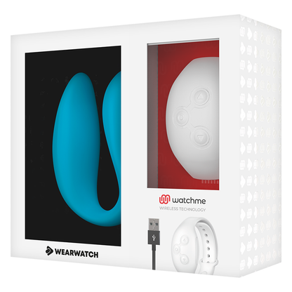 Vibratore telecomandato Wearwatch dual pleasure wireless technology watchme indigo e bianco