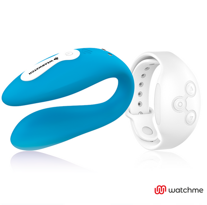 Vibratore telecomandato Wearwatch dual pleasure wireless technology watchme indigo e bianco