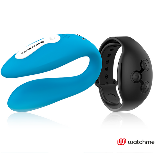 Vibratore telecomandato Wearwatch dual pleasure wireless technology watchme celeste e nero