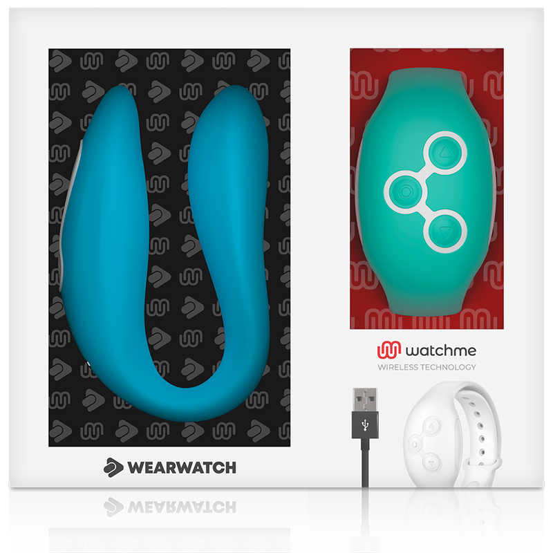 Vibratore telecomandato Wearwatch dual pleasure wireless technology watchme celeste e acquamarina