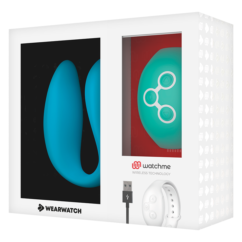 Vibratore telecomandato Wearwatch dual pleasure wireless technology watchme celeste e acquamarina