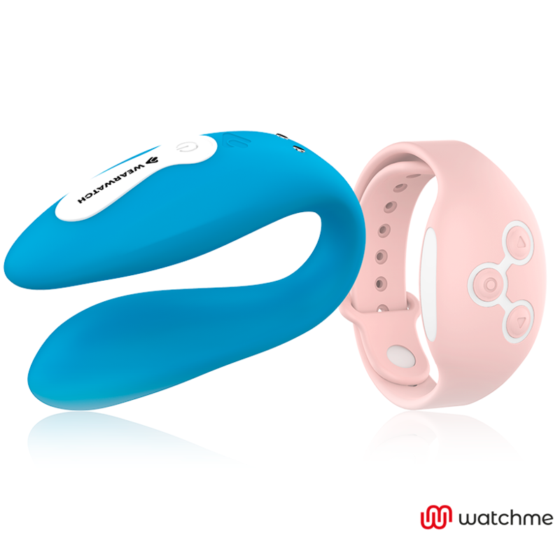 Vibreur télécommandé Wearwatch double plaisir sans fil technologie watchme bleu ciel et rose