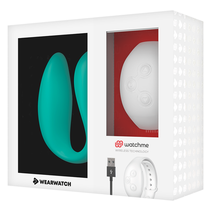 Vibratore telecomandato Wearwatch dual pleasure wireless technology watchme acquamarina e bianco