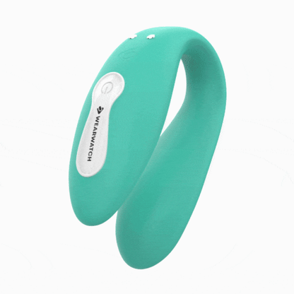 Vibratore telecomandato Wearwatch dual pleasure wireless technology watchme acquamarina e bianco