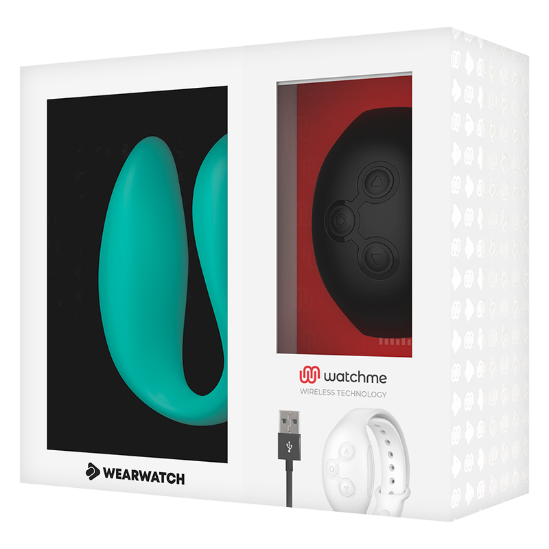 Vibratore telecomandato Wearwatch dual pleasure wireless technology watchme acquamarina e nero